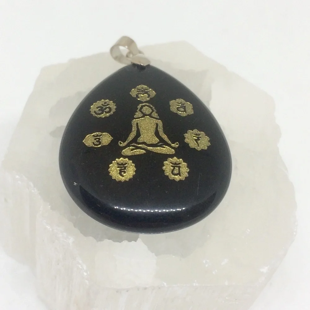 🌠🕉 OBSIDIAN PENDANT - Picture 1 of 7